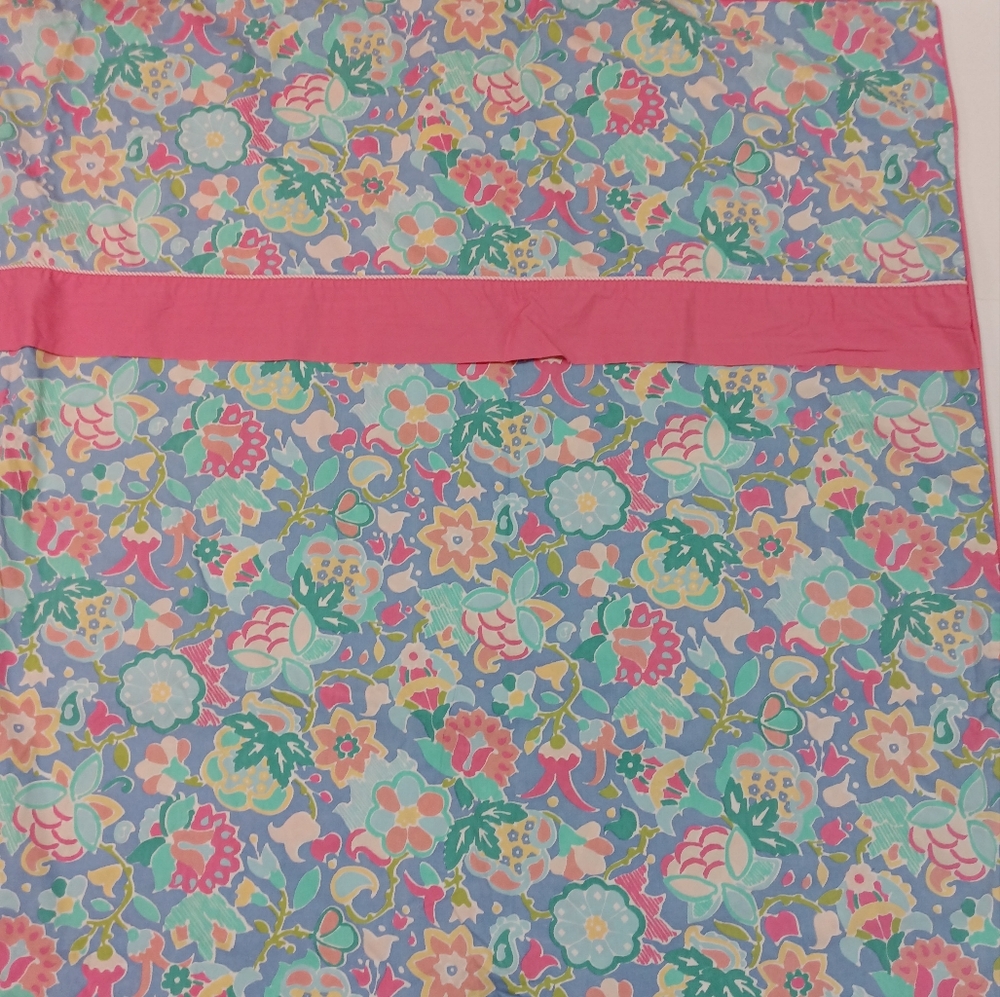 Custom Duvet Interior Designer Full/Queen Pink/Blue Floral Duvet Cover